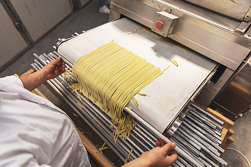 Image showing Pasta through a roller machine