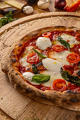 Image showing Gourmet margherita pizza
