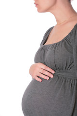 Image showing expectant mother in knitted dress