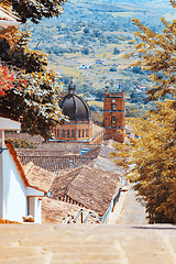 Image showing Heritage town Barichara, beautiful colonial architecture in most beautiful town in Colombia.