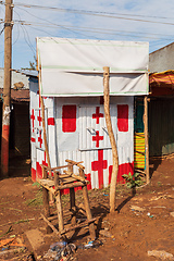 Image showing Ethiopian hut as Emergency Aid Hut. Dembecha city Amhara Region.