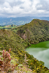 Image showing Lake Guatavita (Laguna Guatavita) located in the Colombian Andes. Cundinamarca department of Colombia