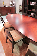 Image showing oval table and soft chair
