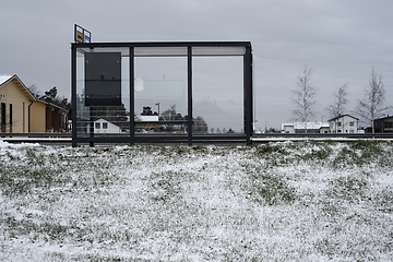 Image showing bus stop in a small town in Finland