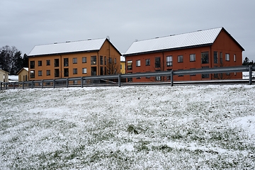 Image showing residential area of typical houses in a small Finnish town