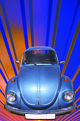 Image showing Vintage Blue Car 60's