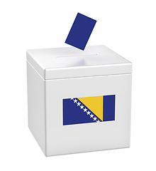 Image showing Ballot box with the flag of Bosnia and Herzegovina
