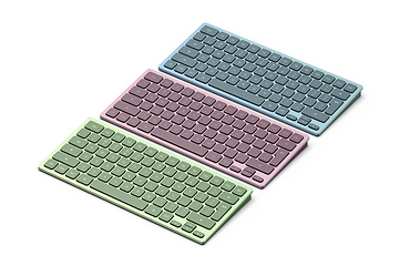 Image showing Wireless computer keyboards with different colors