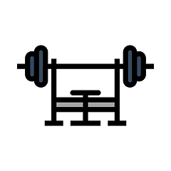 Image showing Icon Of Bench With Barbell