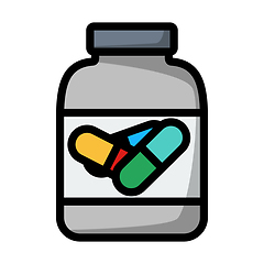 Image showing Icon Of Fitness Pills In Container