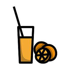 Image showing Icon Of Orange Juice Glass