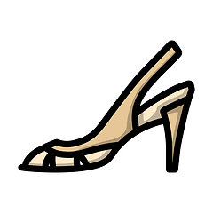 Image showing Woman Heeled Sandal Icon