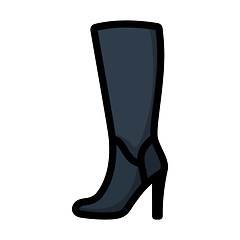 Image showing Autumn Woman High Heel Boot Icon