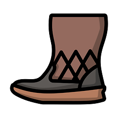 Image showing Woman Fluffy Boot Icon