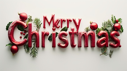 Image showing Words Merry Christmas created in Apple Typography.