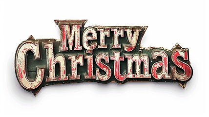 Image showing Words Merry Christmas created in Art Deco Typography.