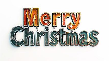 Image showing Words Merry Christmas created in Art Deco Typography.