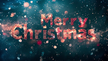 Image showing Galaxy Merry Christmas concept creative horizontal art poster.