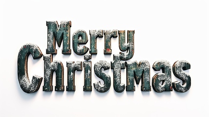 Image showing Words Merry Christmas created in Display Typography.