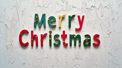 Image showing Words Merry Christmas created in Display Typography.