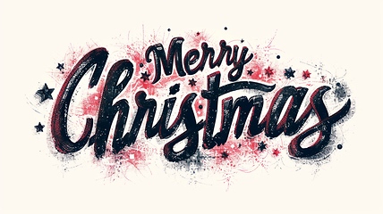 Image showing Words Merry Christmas created in Embossed Calligraphy.