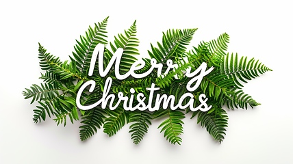 Image showing Words Merry Christmas created in Fern Leaf Letters.