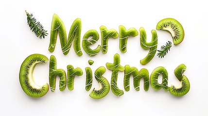 Image showing Words Merry Christmas created in Kiwi Typography.