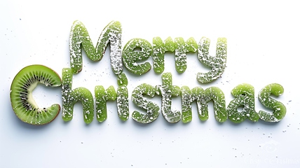 Image showing Words Merry Christmas created in Kiwi Typography.