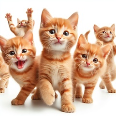 Image showing adorable young playful orange kittens