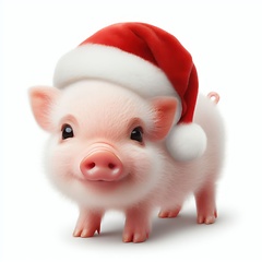Image showing cute and happy little piglet