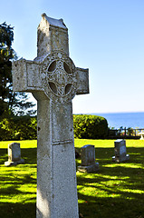 Image showing Graveyard with celtic cross