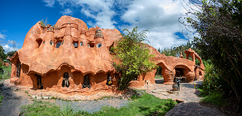 Image showing Casa Terracota, House made of clay Villa de Leyva, Boyaca department Colombia.