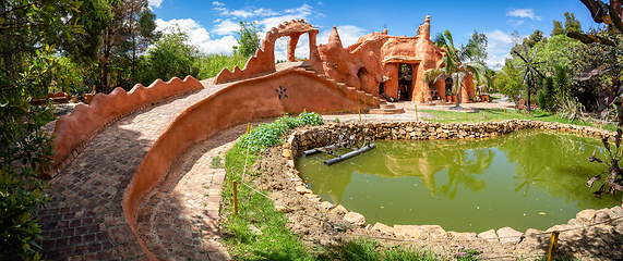 Image showing Casa Terracota, House made of clay Villa de Leyva, Boyaca department Colombia.