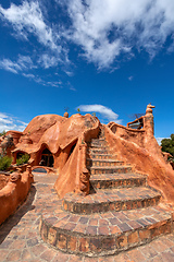 Image showing Casa Terracota, House made of clay Villa de Leyva, Boyaca department Colombia.