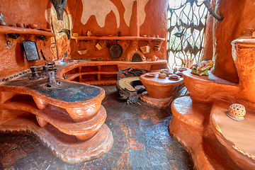 Image showing Casa Terracota, House made of clay Villa de Leyva, Boyaca department Colombia.