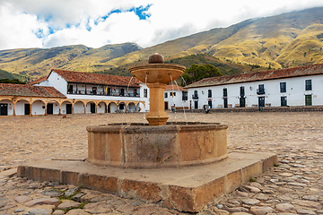 Image showing Plaza Mayor in Villa de Leyva, Colombia, largest stone-paved squ