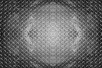 Image showing Diamond, metal wall and abstract background with pattern, design or texture of iron with mockup space. Steel, closeup and silver color, rhombus or surface of alloy for wallpaper with grunge shapes