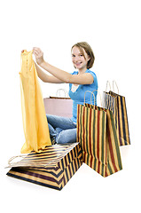 Image showing Teenage girl with shopping bags