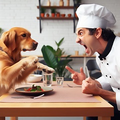 Image showing dog customer refusing food