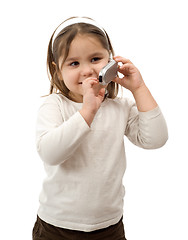 Image showing Toddler On Cell Phone