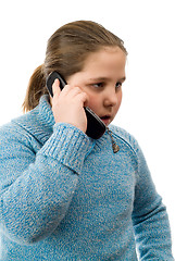 Image showing Serious Phone Conversation