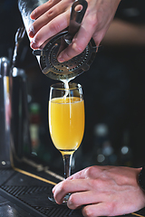 Image showing Close-up of a bartenders hands