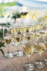 Image showing Sparkling champagne glasses