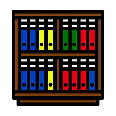 Image showing Office Cabinet With Folders Icon