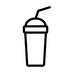 Image showing Disposable Soda Cup And Flexible Stick Icon