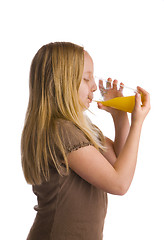 Image showing Girl Drinking Orange Juice