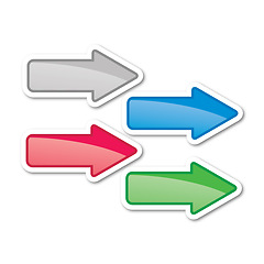 Image showing Arrows, sketch and computer graphic with pointing in a direction to target with illustration with white background. Icon, pointer and shape with drawing to navigate and show digital design with sign