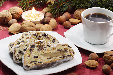 Image showing Stollen and Coffee