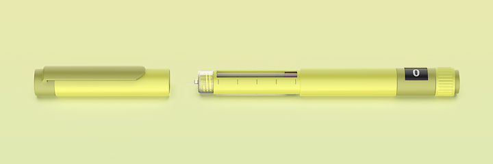 Image showing Green insulin injector pen