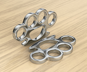 Image showing Pair of brass knuckles